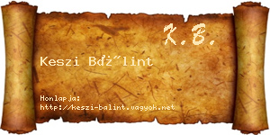 Keszi Bálint névjegykártya