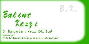 balint keszi business card